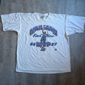 Vintage Utah Jazz Karl Malone The Mailman 96-97 MVP Basketball Tshirt XXL